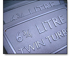 Automotive badges - Aluminium Engine plate