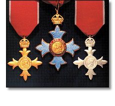 National Honours - UK OBE MBE CBE