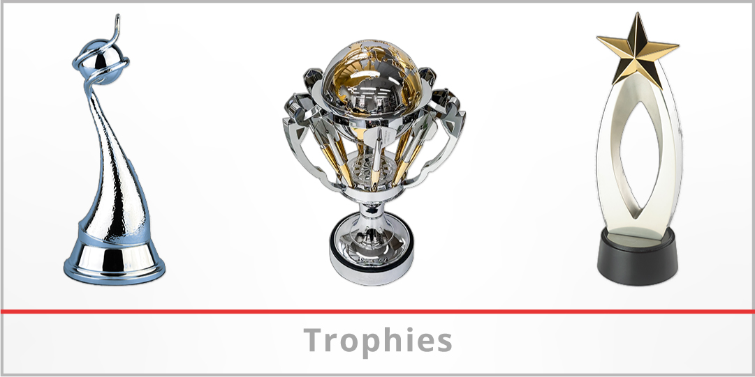 Prestigious trophies FA Cup, FIFA world Cup, Sports trophies